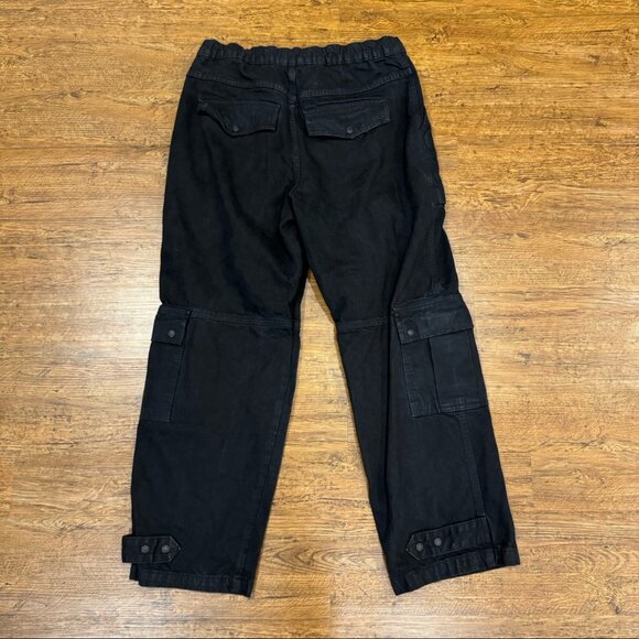 Free People We The Free Black Marx Slouchy Baggy Cargo Denim Jeans Women's 30x29 - Picture 2 of 10